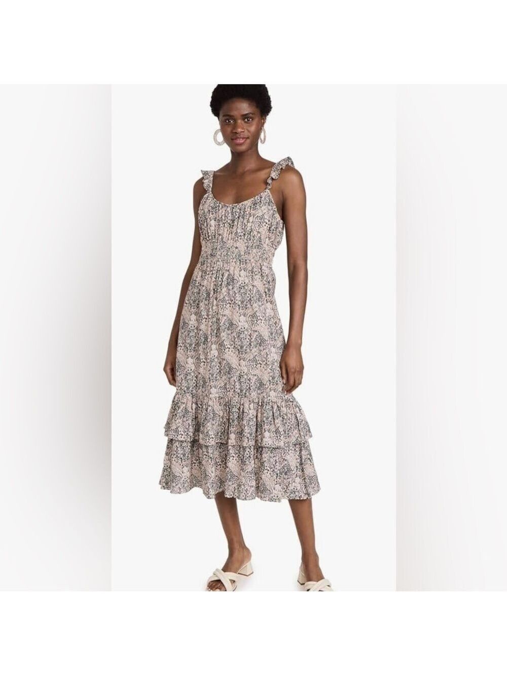 NEW Ivory Love Boho Whimsigoth Python Print Summer Maxi Wrap Dress Size Small